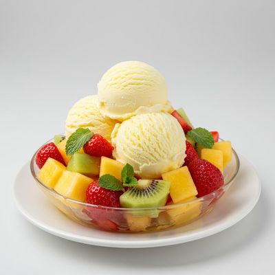 Fruit Salad With Ice Cream